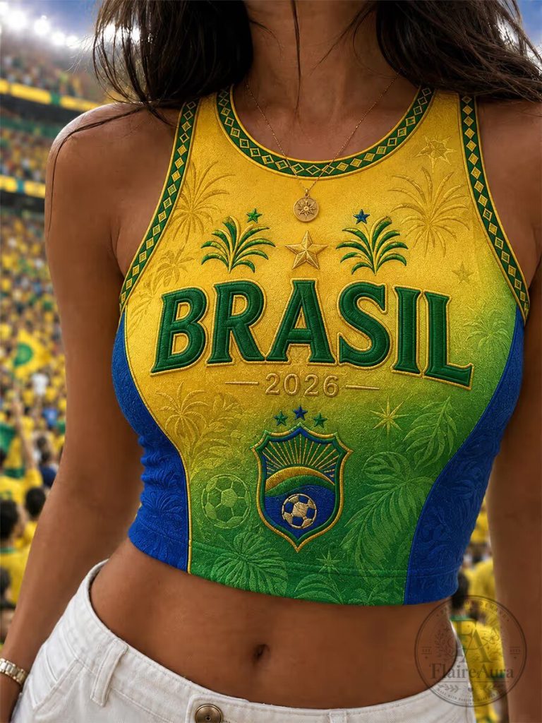 Brazil Football Team World Cup 2026 Women's Cropped Tank Top