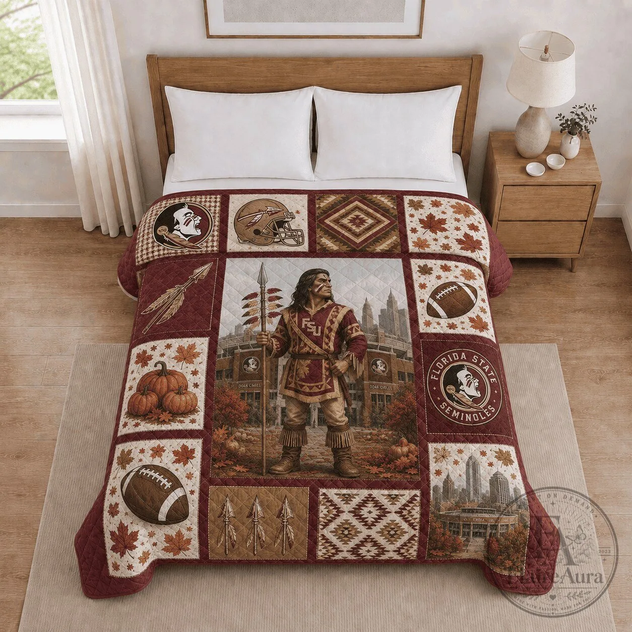 Florida State Seminoles Football Quilted Blanket