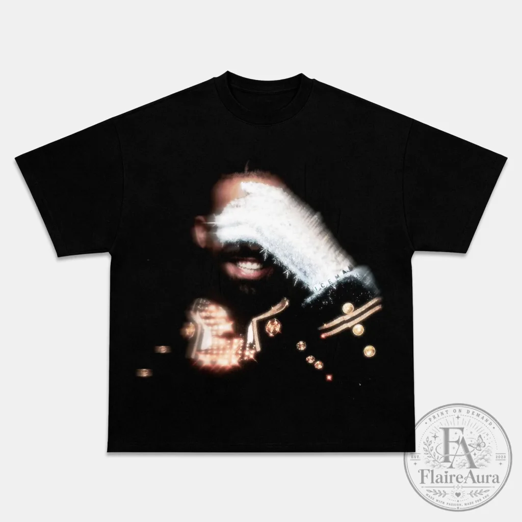 Black Graphic T-Shirt Featuring Drake's Iceman 2026 Album Cover Art Black Graphic T-Shirt Featuring Drake's Iceman 2026 Album Cover Art