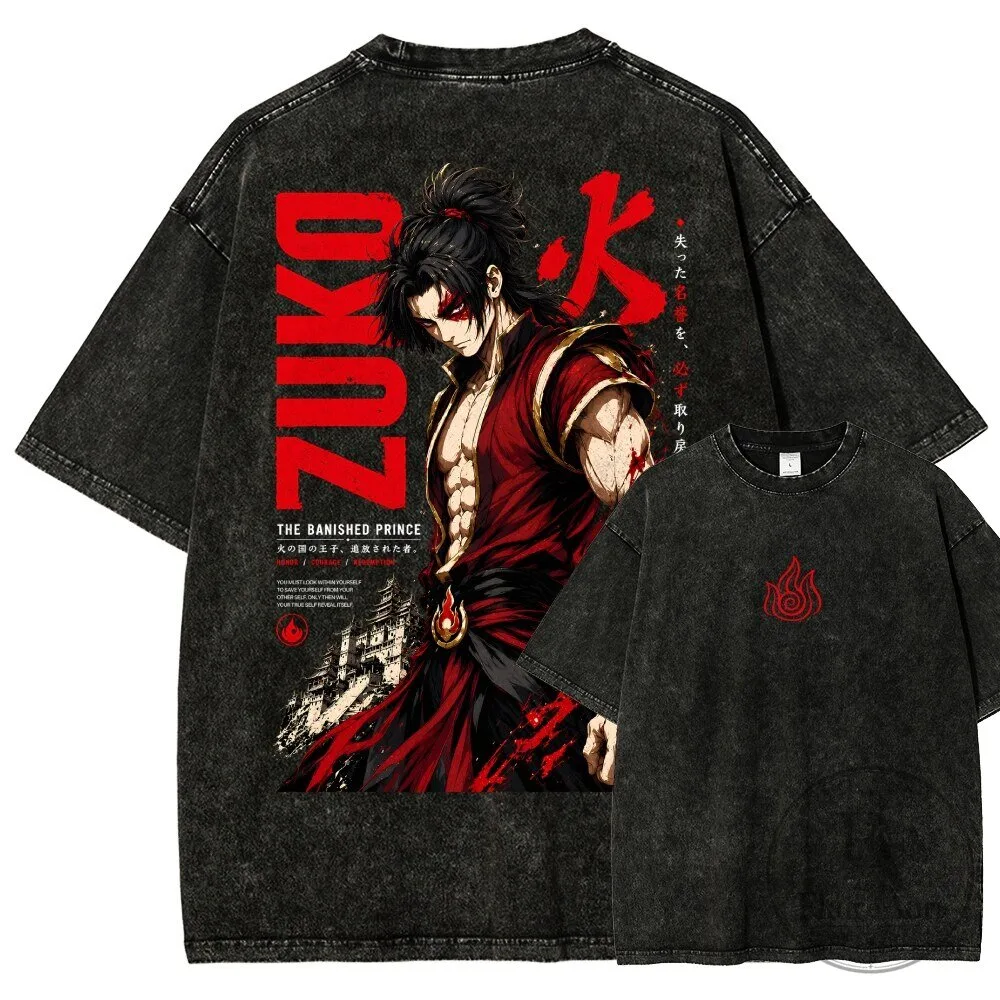 Avatar The Last Airbender Zuko The Banished Prince Washed T-Shirt