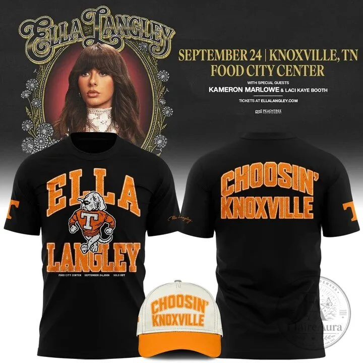 Ella Langley The Dandelion Tour 2026 Choosin' Knoxville Black T-Shirt