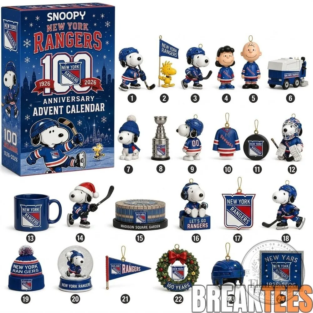 New York Rangers Snoopy 100th Anniversary 2026 Advent Calendar Collector's Edition
