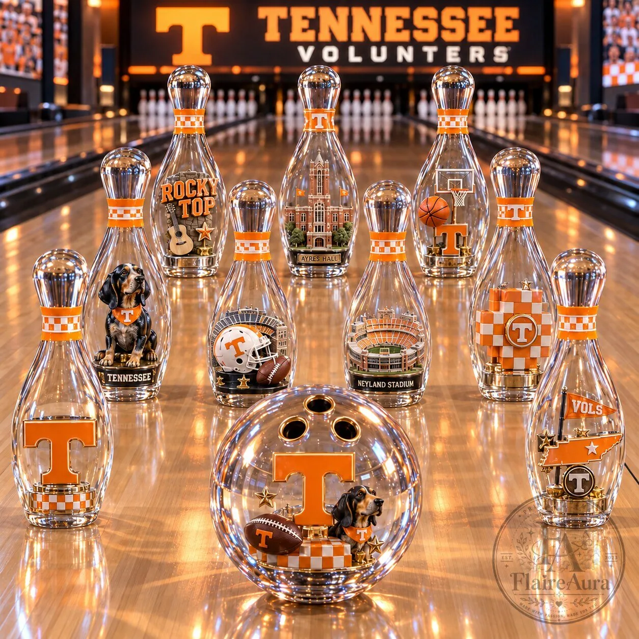 Tennessee Volunteers Collegiate Bowling Pin Set
