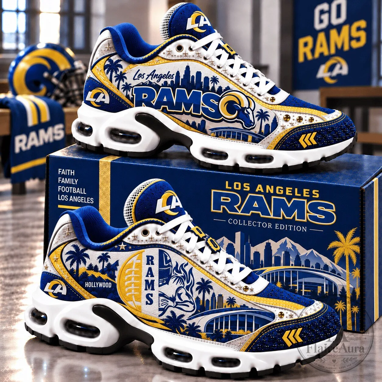 Los Angeles Rams Air Max Style Running Shoes