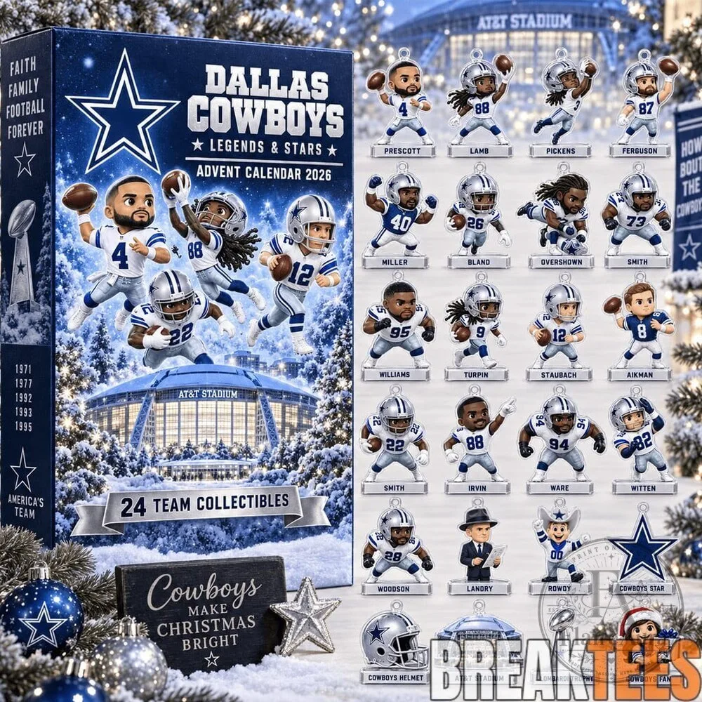 Dallas Cowboys Legends and Stars 2026 Christmas Advent Calendar with 24 Collectibles