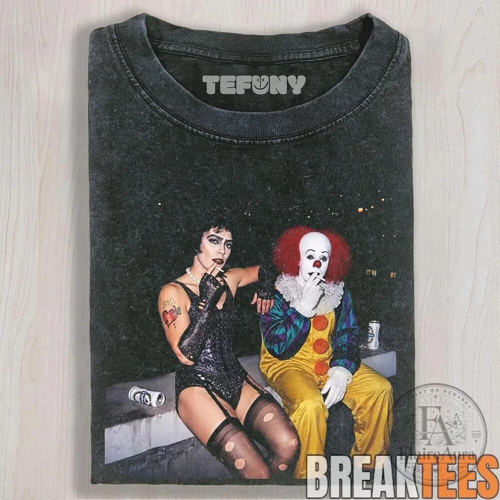 Tim Curry Frank N Furter Pennywise IT Clown Horror Movie T-Shirt