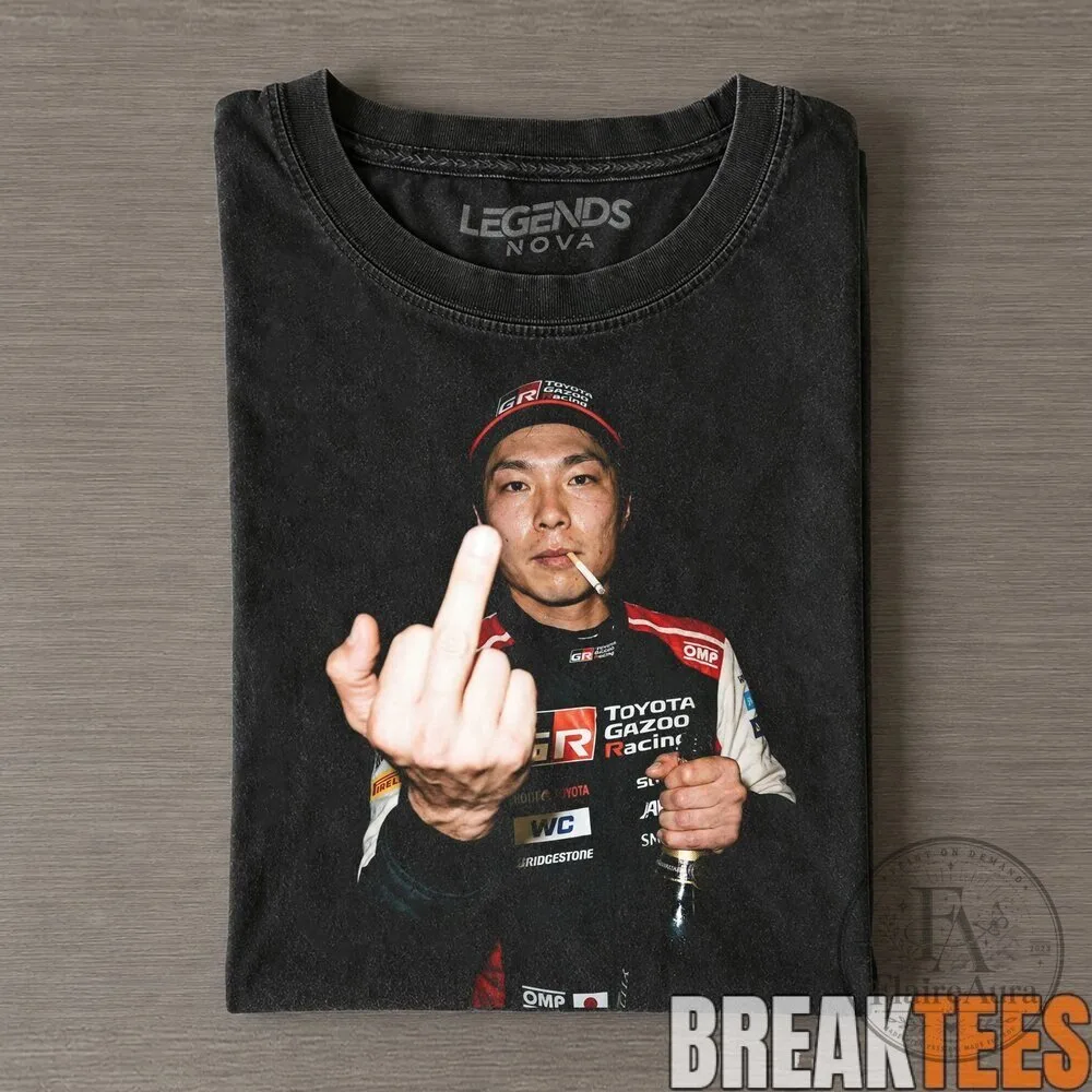 Takamoto Katsuta Middle Finger Rally Driver Black Graphic T-Shirt