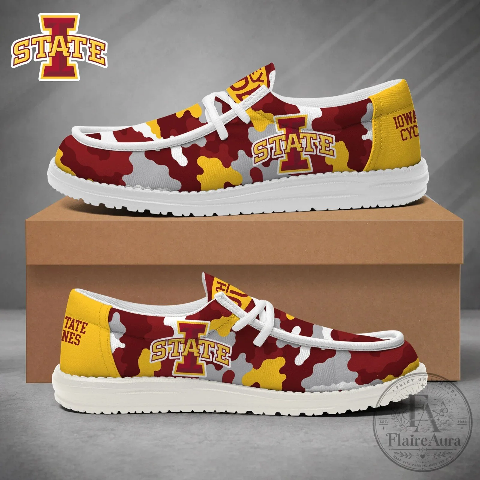 Iowa State Cyclones NCAA Camouflage Game Day Loafer Shoes