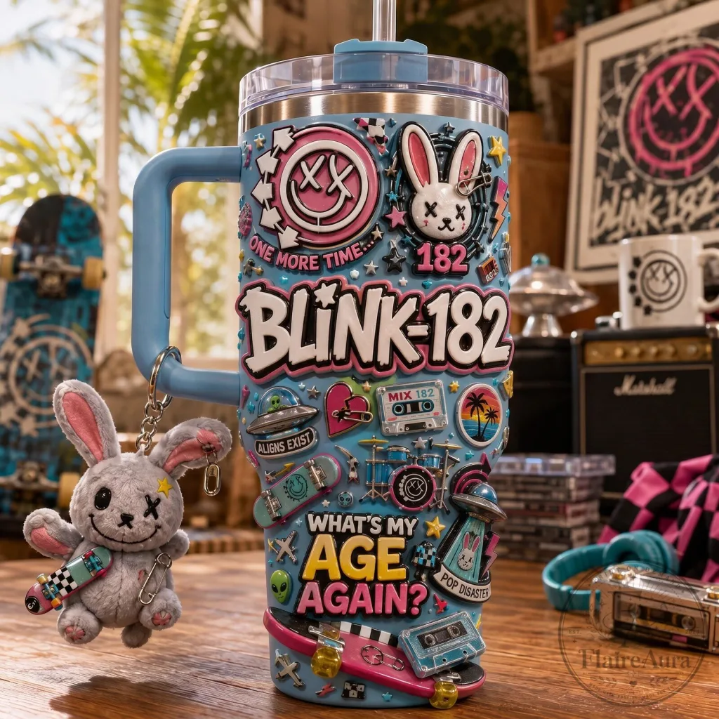 Blink-182 What's My Age Again One More Time Music Band Tumbler Blink-182 What's My Age Again One More Time Music Band Tumbler