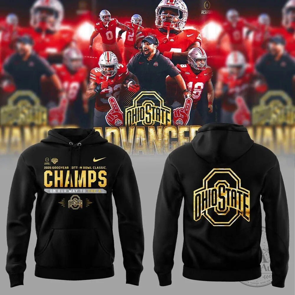Black Hoodie for 2025 Goodyear Cotton Bowl Classic Champs - Ohio State Football