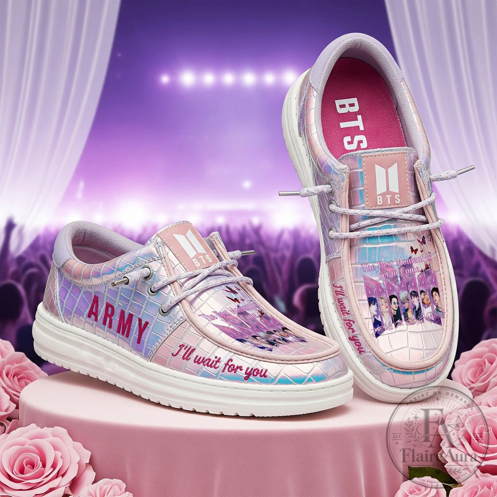 BTS K-Pop Music Band The Best Moment Is Yet To Come Loafer Shoes