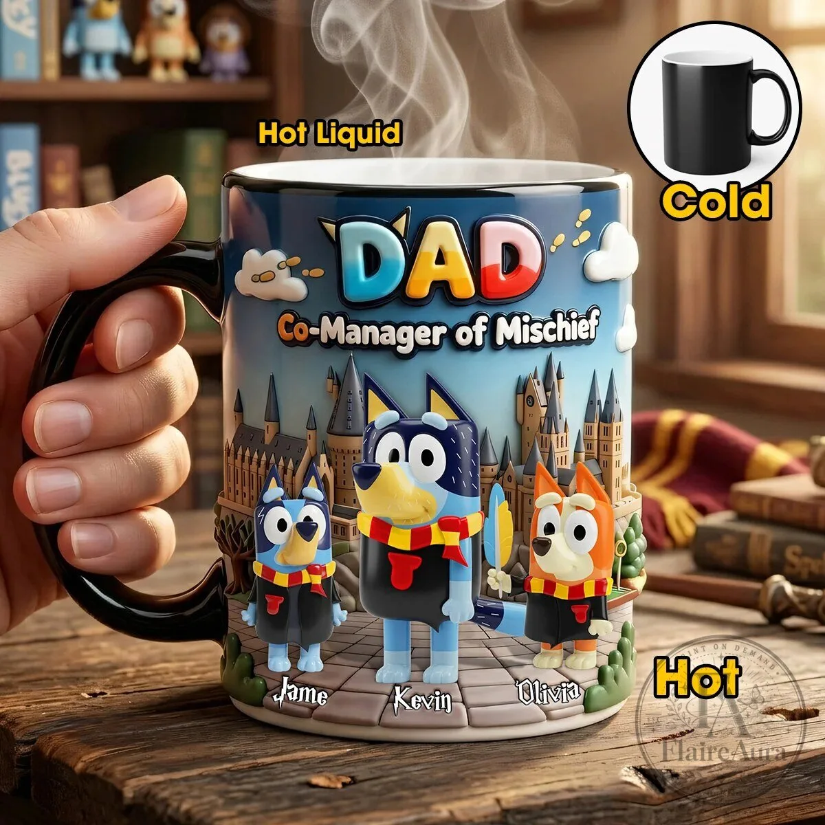 Bluey Family Dad Co-Manager of Mischief Heat Changing Coffee Mug