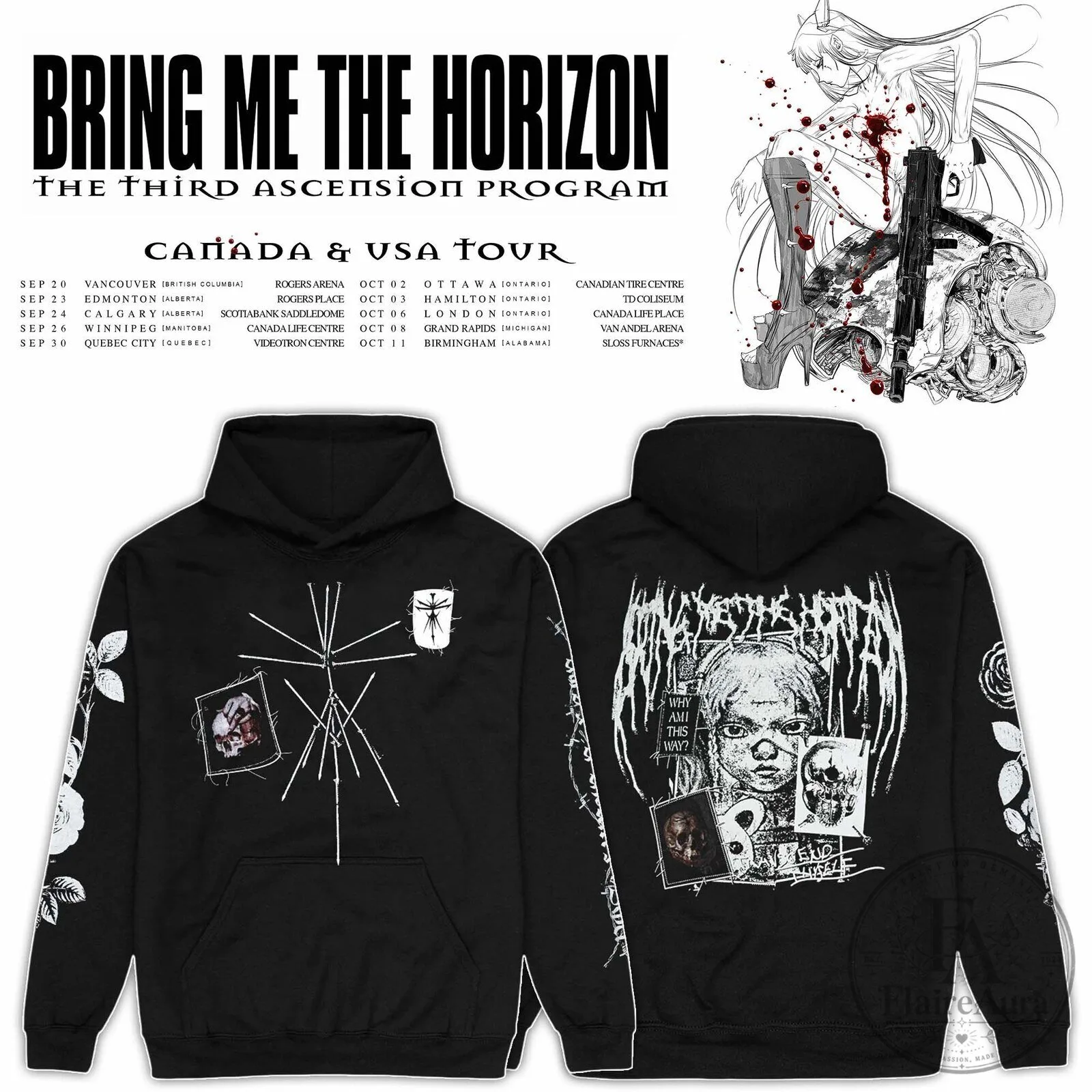 Black Hoodie for The Third Ascension Program Tour by Bring Me The Horizon