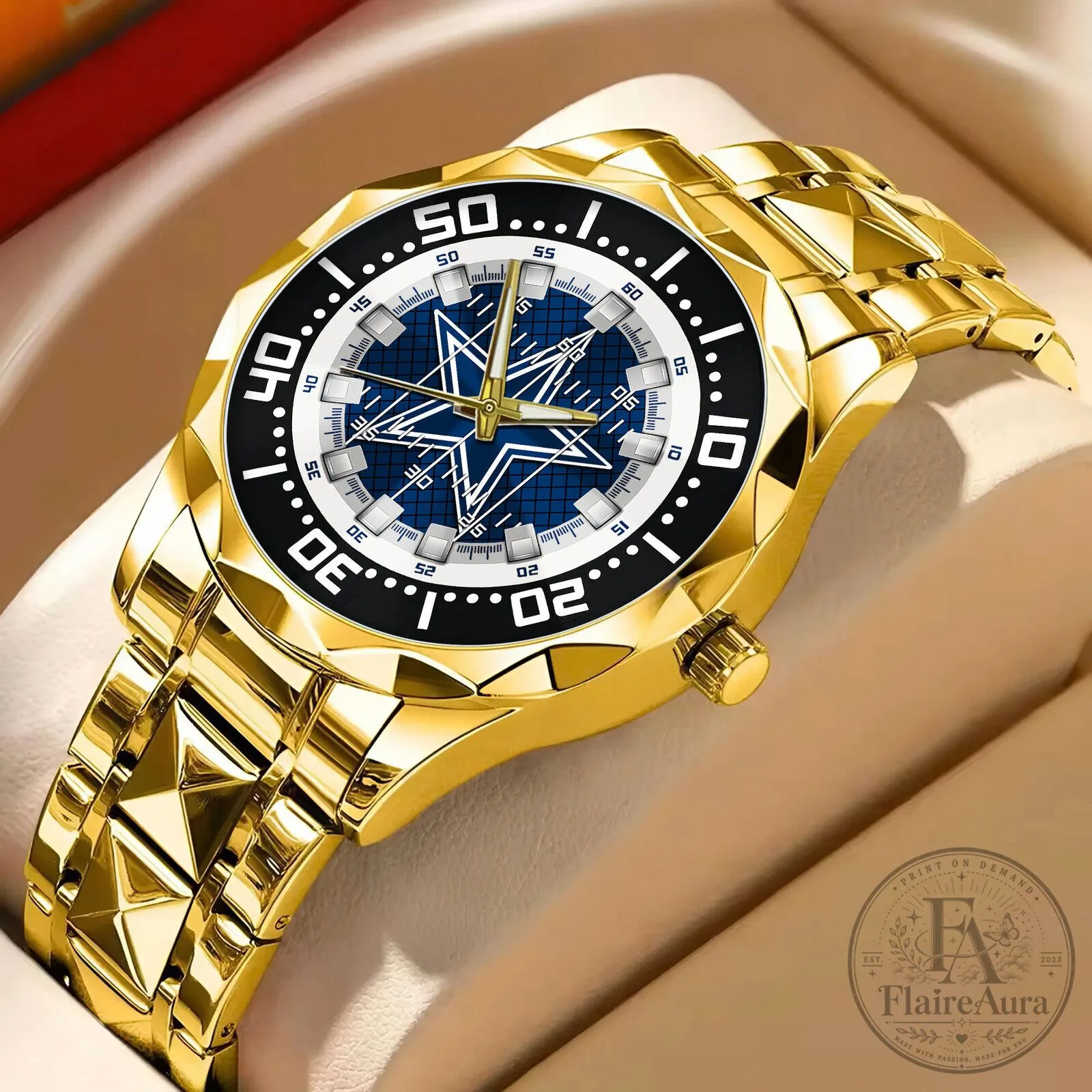 Dallas Cowboys National Football League Gold Plated Stainless Steel Men's Watch