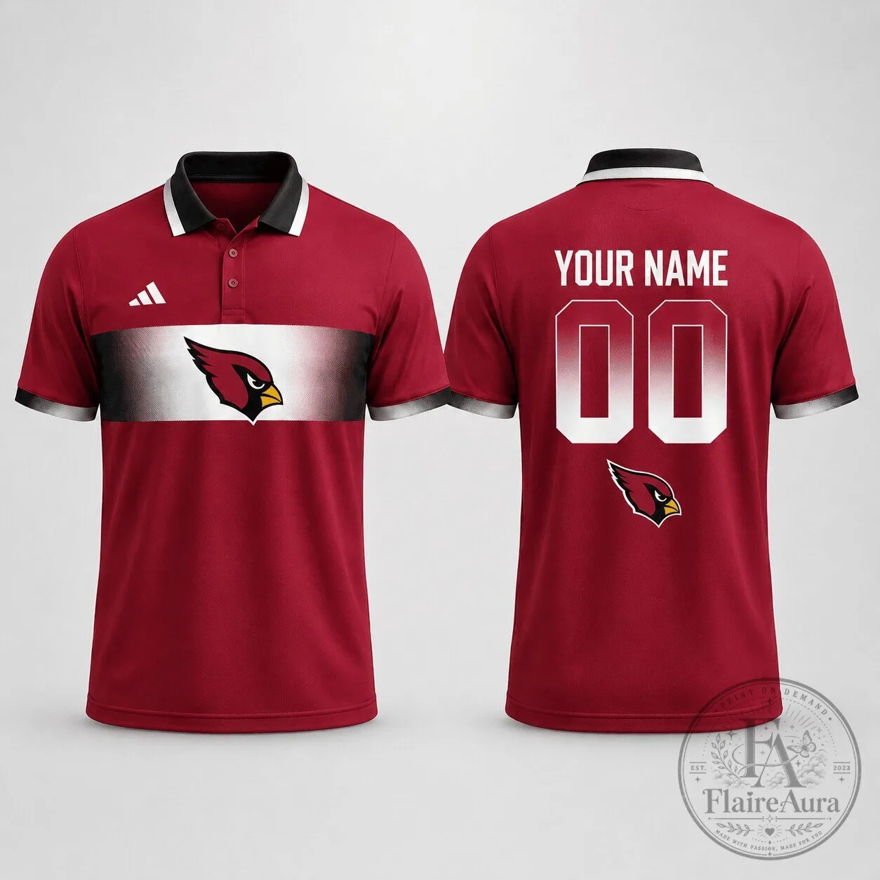 Arizona Cardinals Personalized Match Day Polo Shirt