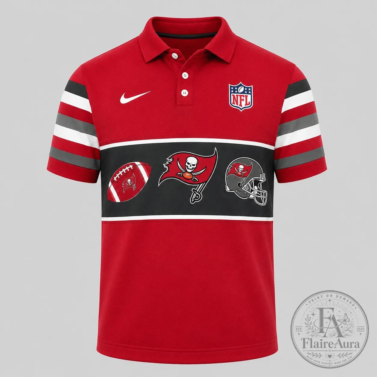 Tampa Bay Buccaneers National Football League Retro Game Day Red Polo Shirt