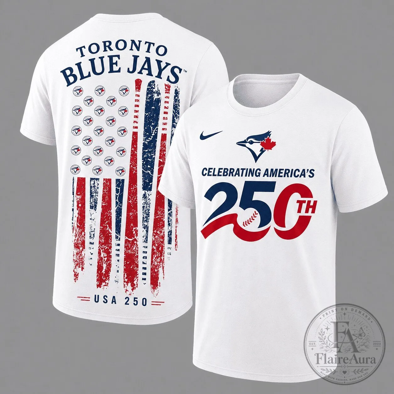 Toronto Blue Jays 250th Celebration American Flag Blue Jays Shirt