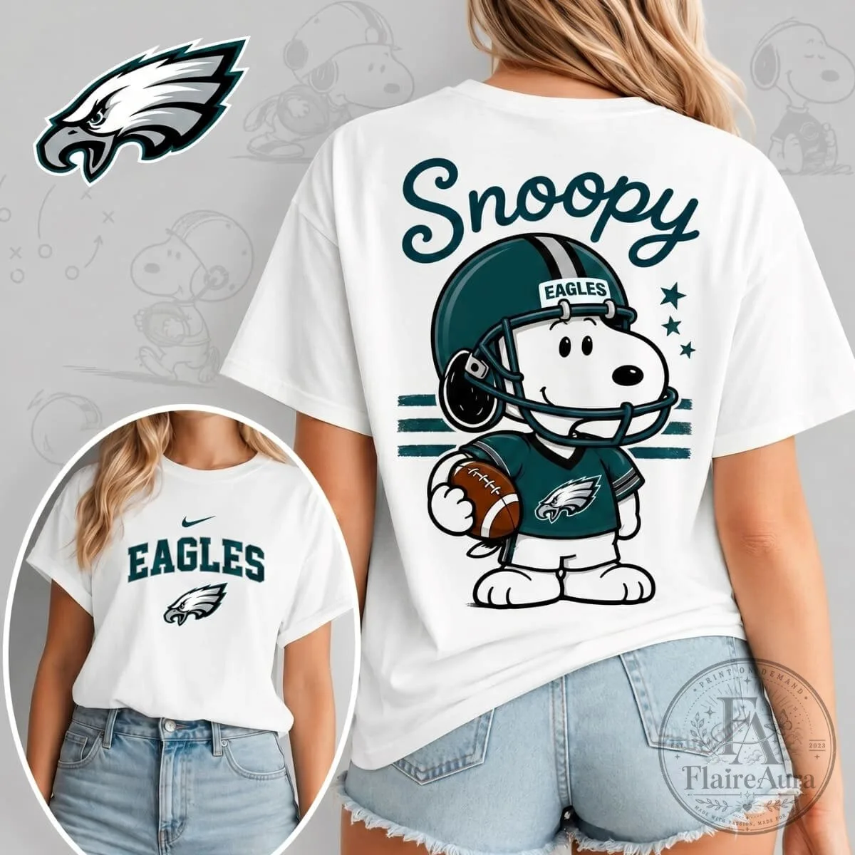 Philadelphia Eagles Fan Shirt Snoopy Football Game Day T-Shirt