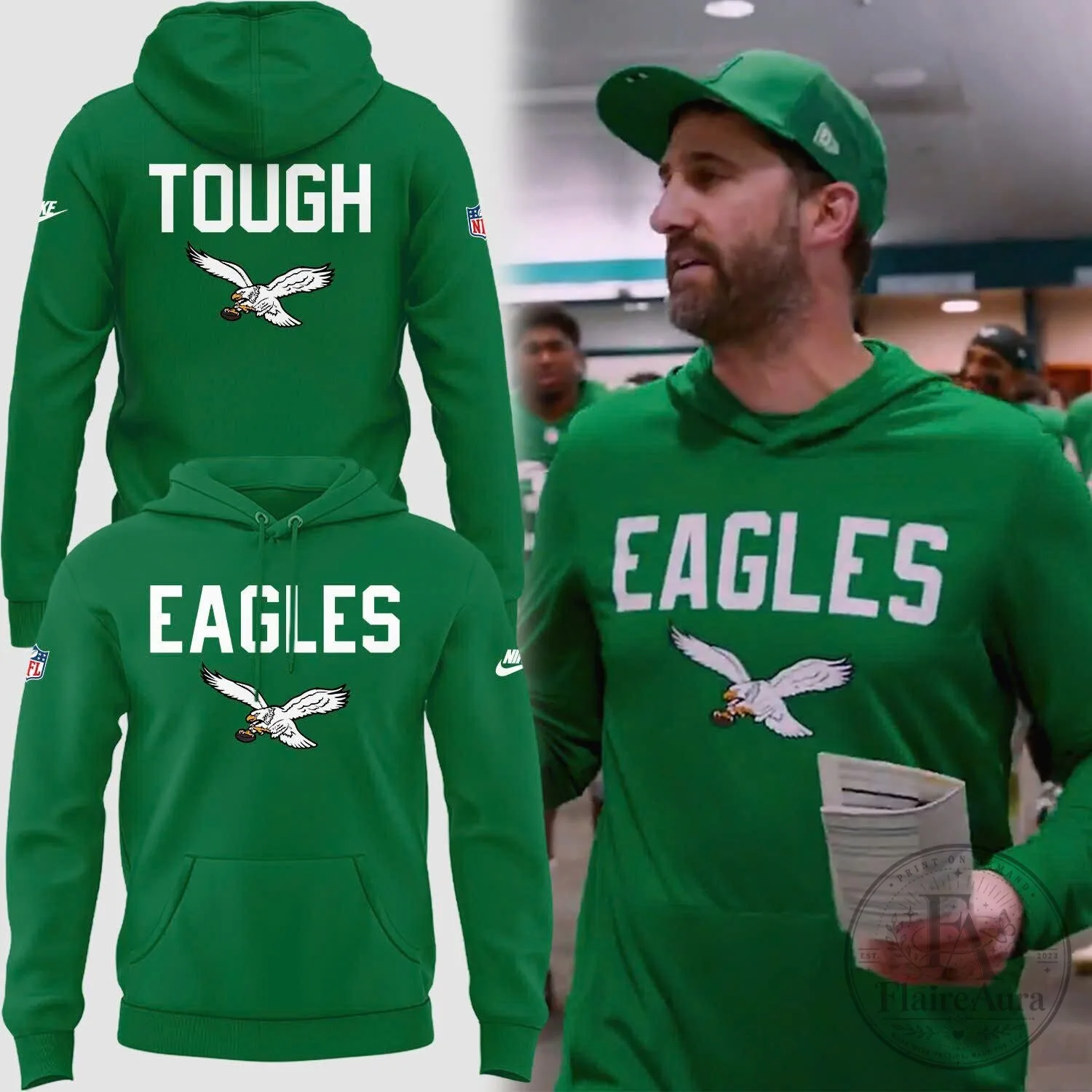 Nick Sirianni Philadelphia Eagles Tough Coach Green Hoodie