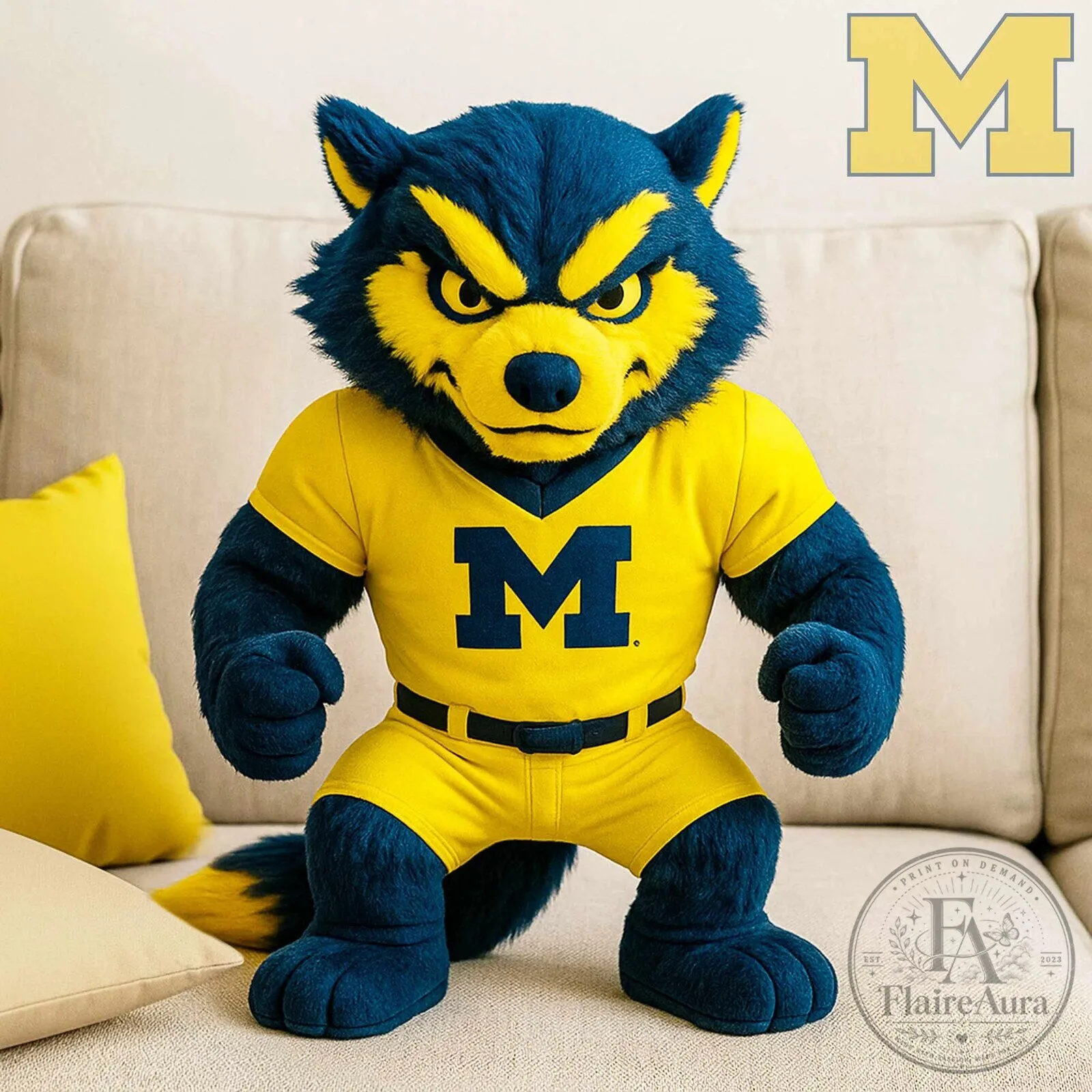 University of Michigan Wolverines Mascot Plush Stuffed Animal Toy
