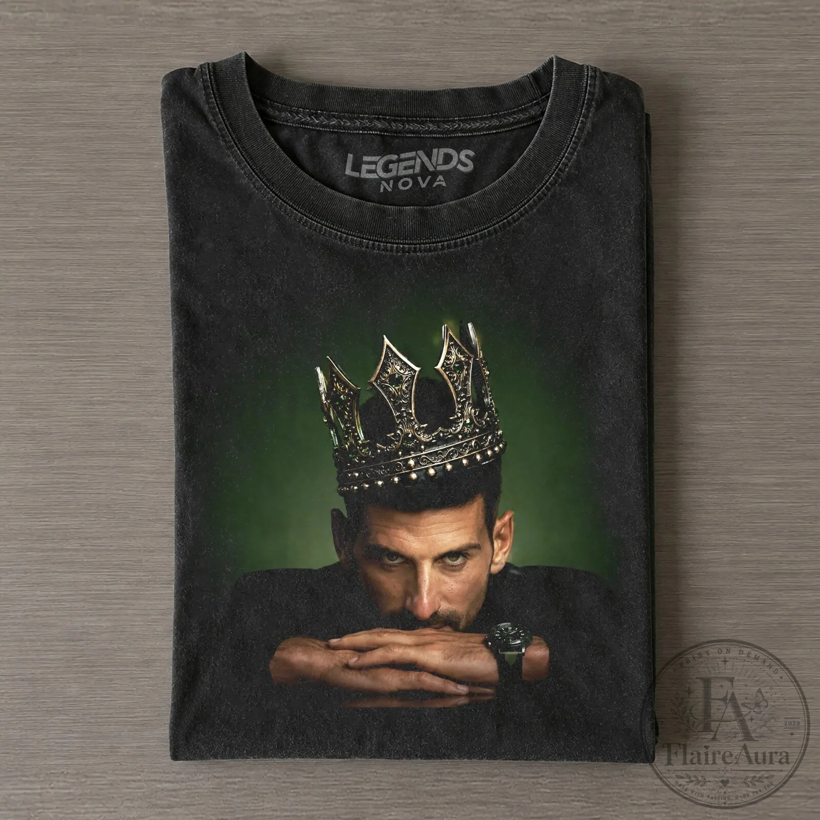 Novak Djokovic King of Tennis Crowned Champion Vintage Washed T-Shirt