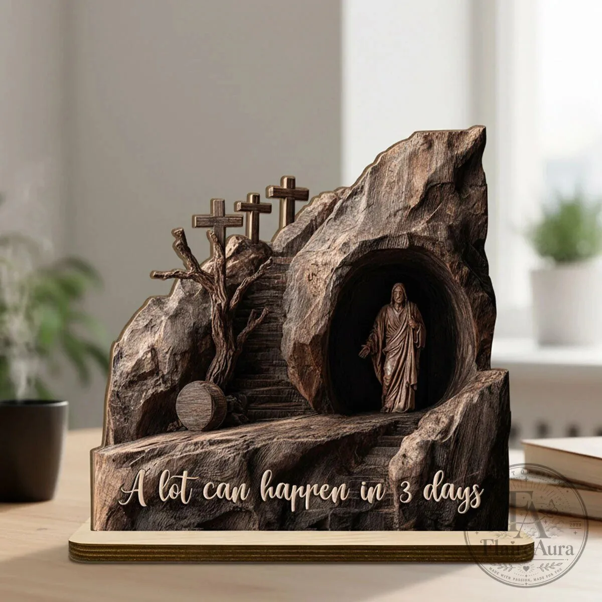 He Is Risen Easter Christian Religious Wooden Plaque