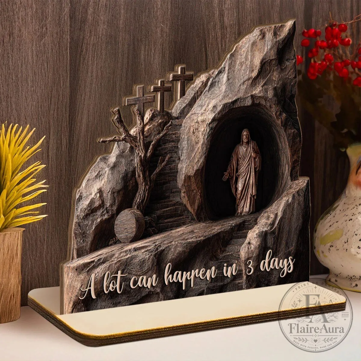 He Is Risen Easter Christian Religious Wooden Plaque 11 He Is Risen Easter Christian Religious Wooden Plaque