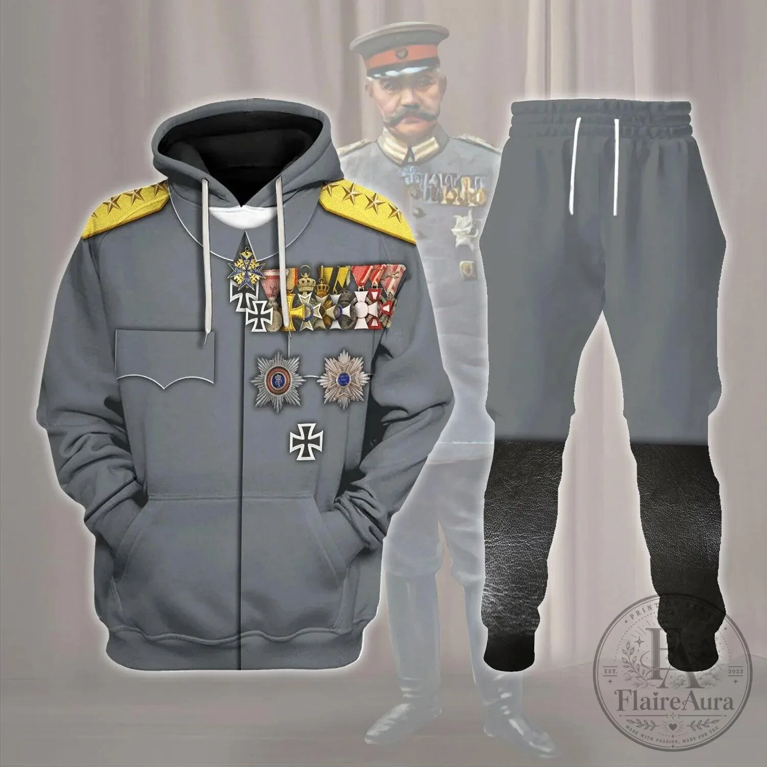 Erich Ludendorff German General World War I Military Uniform Hoodie Sweatshirt