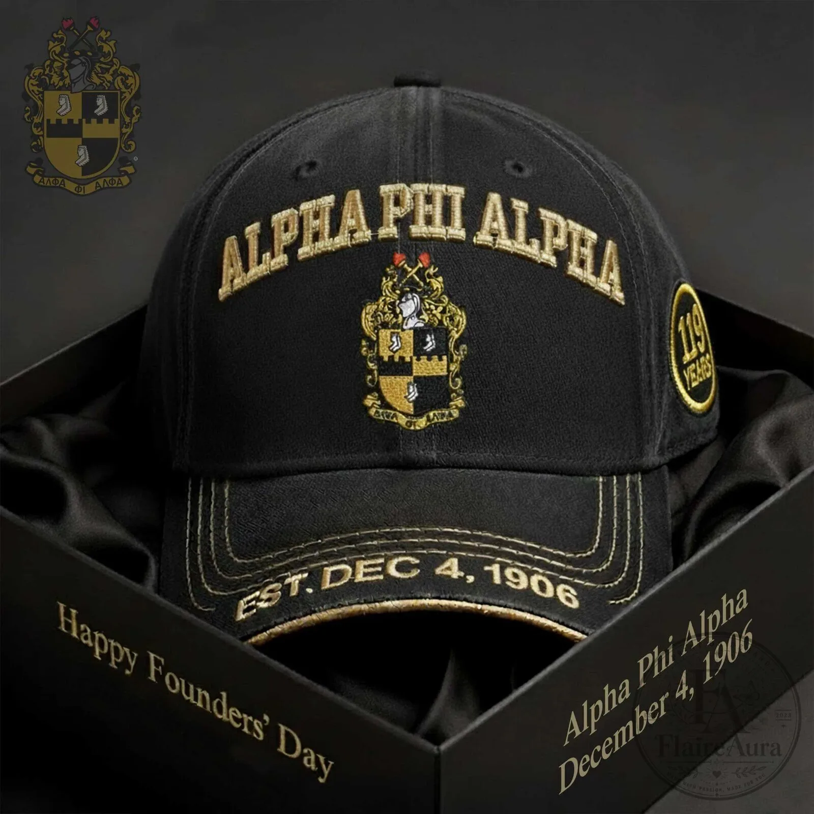 Alpha Phi Alpha Fraternity Founders Day Black Cap Hat