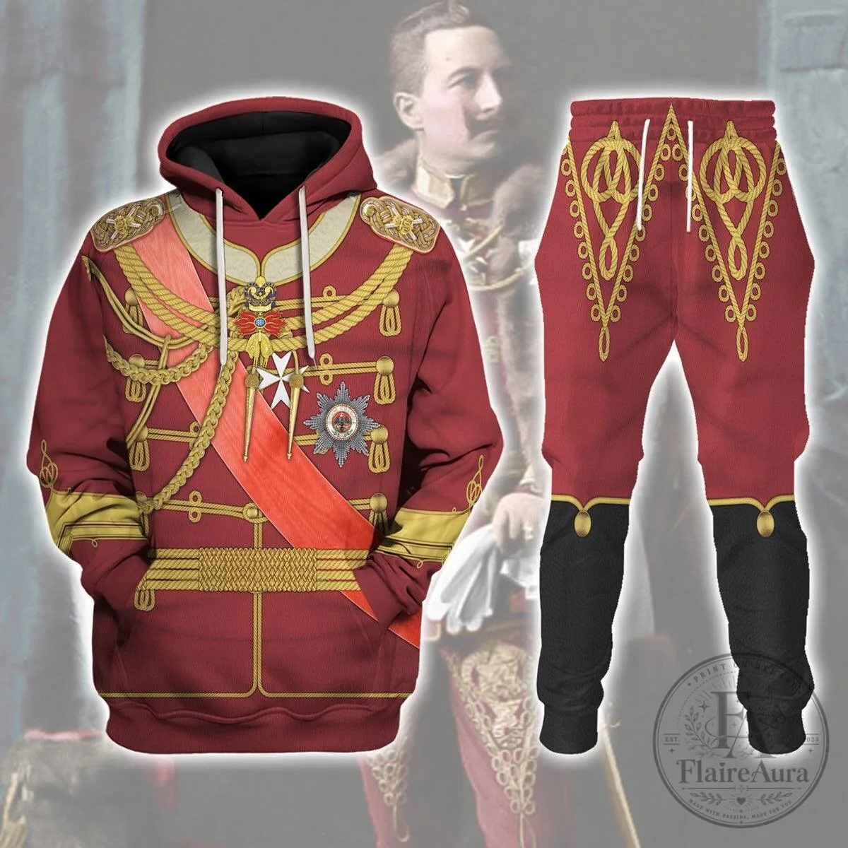 Kaiser Wilhelm II German Empire Military Uniform Hoodie 11 Kaiser Wilhelm II German Empire Military Uniform Hoodie