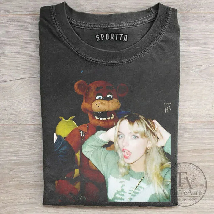 Five Nights at Freddy's FNAF Shirt with Freddy Fazbear and Woman Graphic T-Shirt