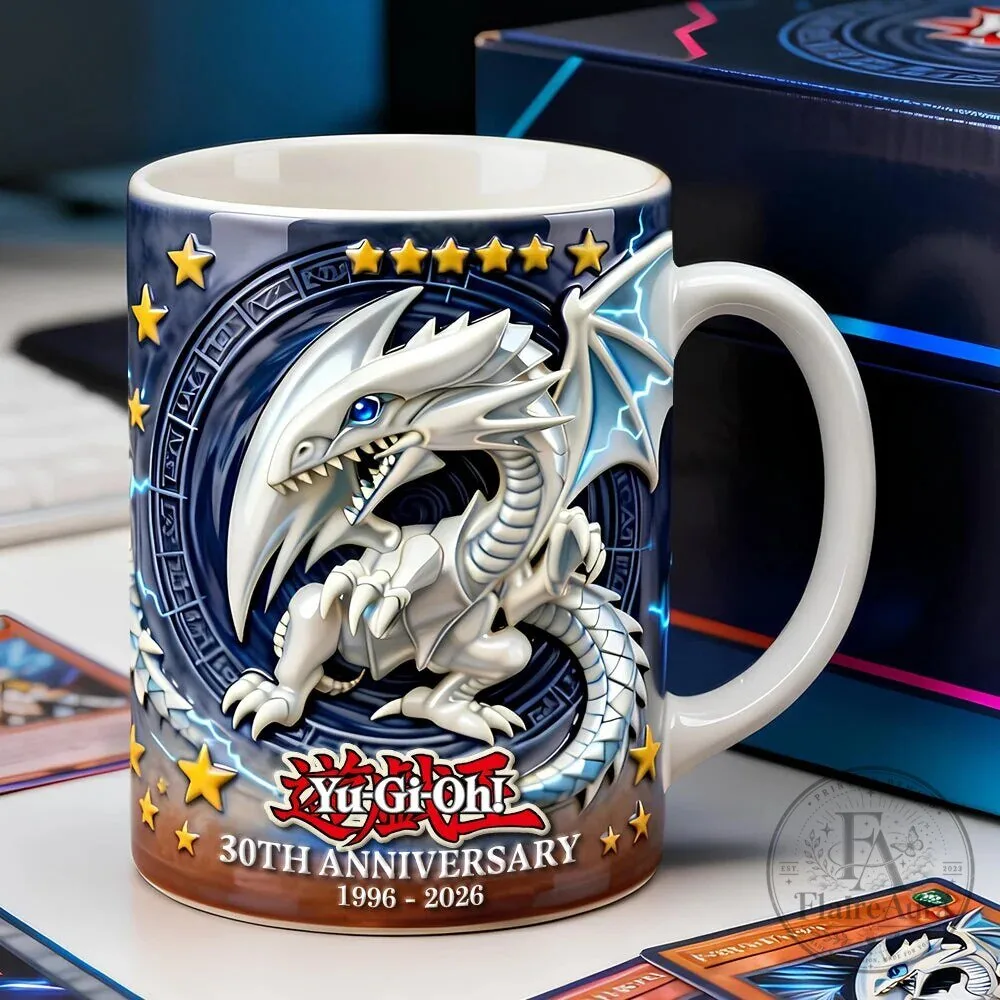 Yu-Gi-Oh White Dragon 30th Anniversary Collectible Ceramic Coffee Mug