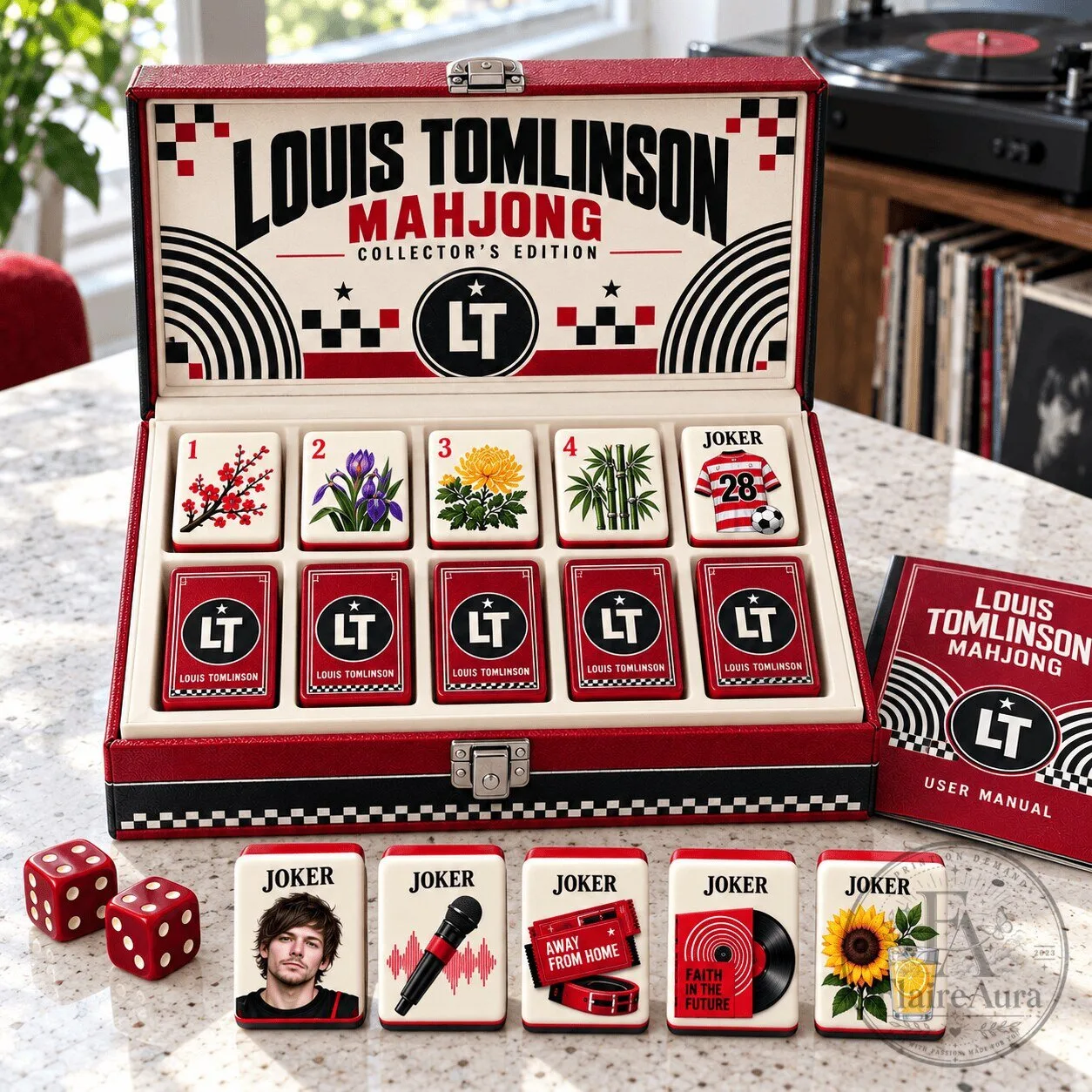 Louis Tomlinson Collector's Edition Mahjong Game Set with User Manual and Dice