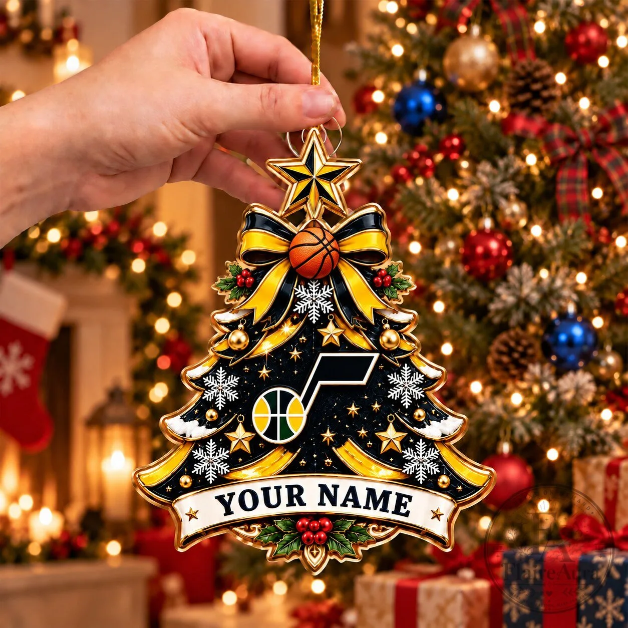 Utah Jazz Basketball Team Christmas Tree Ornament Personalized Name Decoration
