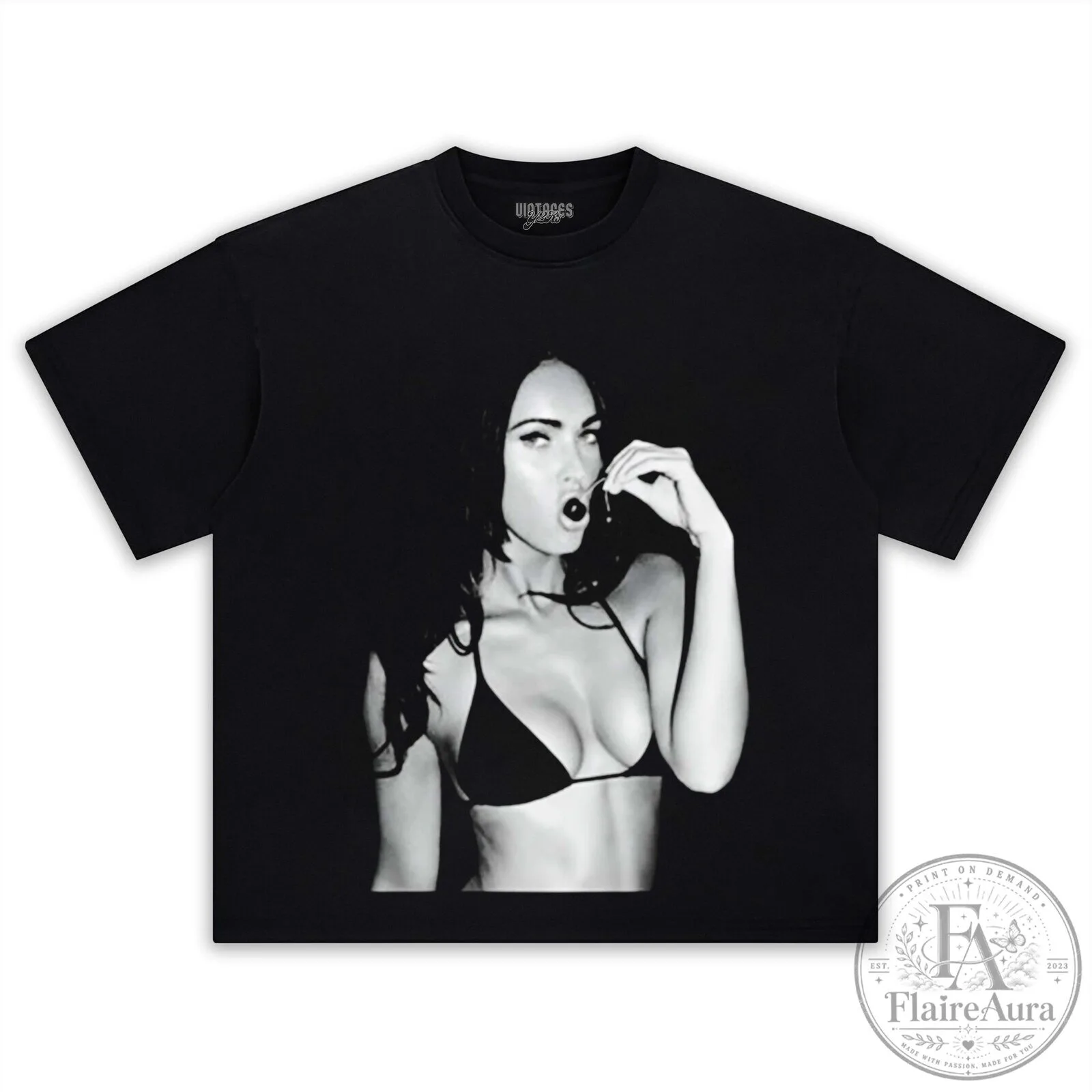 Megan Fox Black and White Bikini Photo T-Shirt