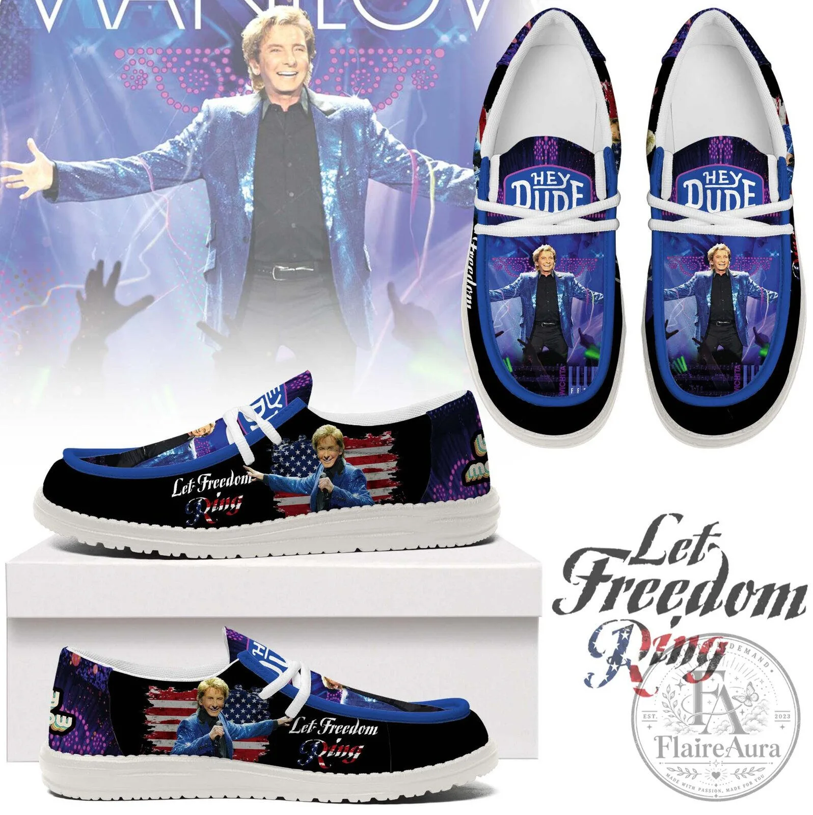 Barry Manilow Let Freedom Ring Loafer Shoes