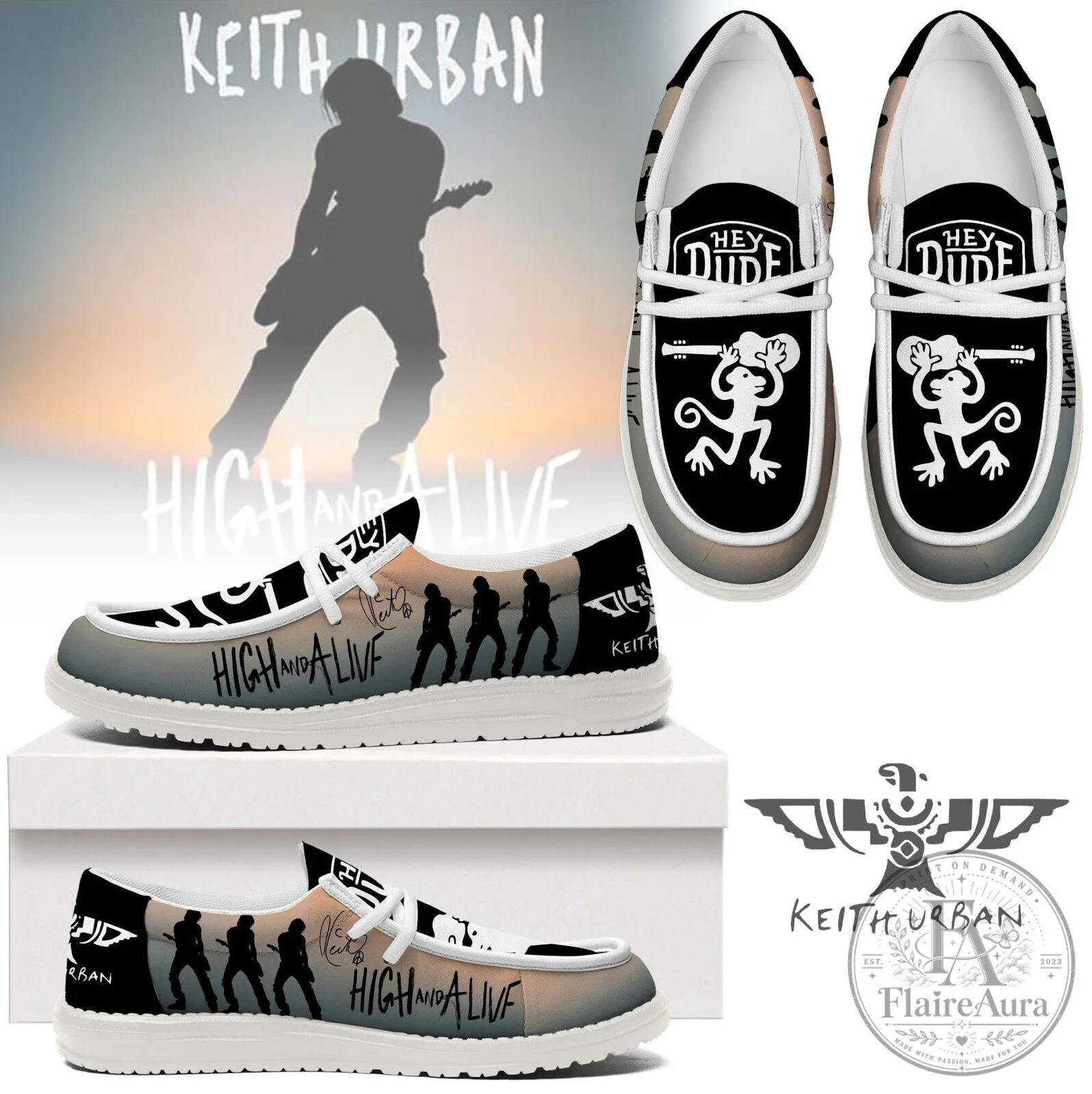 Keith Urban High and Alive Album Cover Loafer Shoes