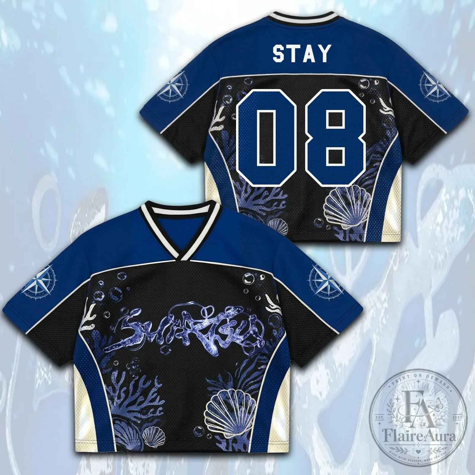 Stray Kids Deep Ocean Club Mesh Jersey for Stay Fandom 9 Stray Kids Deep Ocean Club Mesh Jersey for Stay Fandom