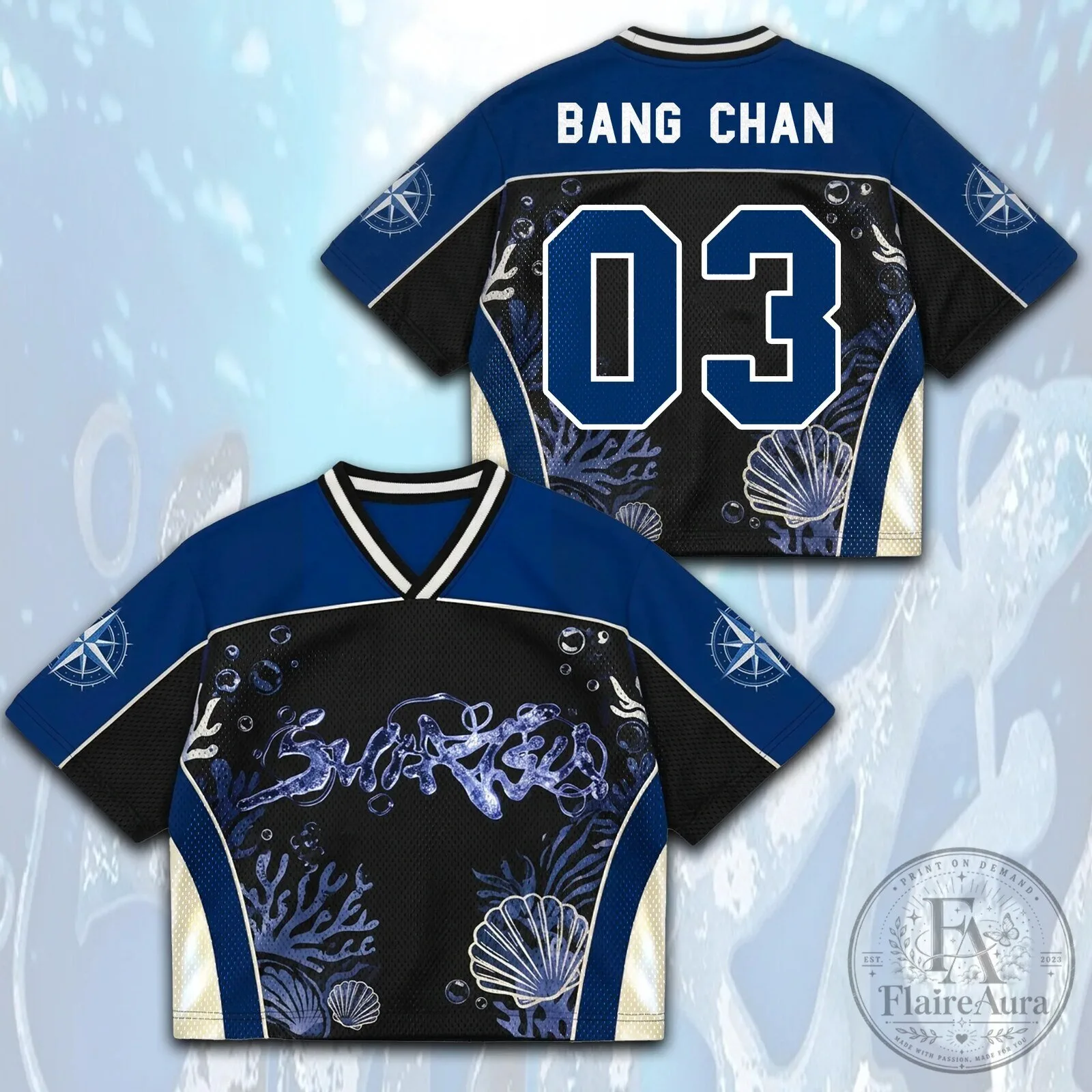 Stray Kids Deep Ocean Club Mesh Jersey for Stay Fandom 10 Stray Kids Deep Ocean Club Mesh Jersey for Stay Fandom
