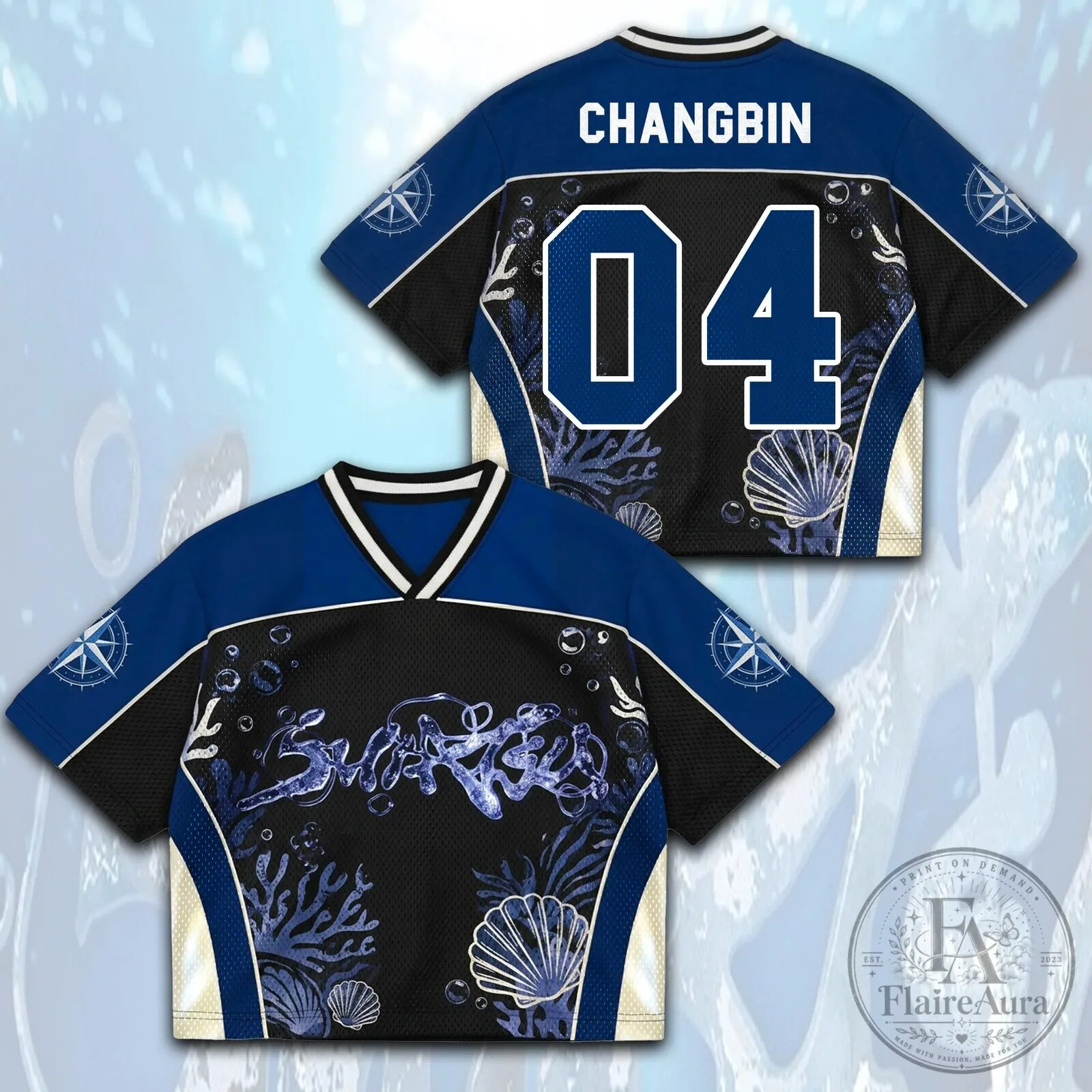 Stray Kids Deep Ocean Club Mesh Jersey for Stay Fandom 12 Stray Kids Deep Ocean Club Mesh Jersey for Stay Fandom
