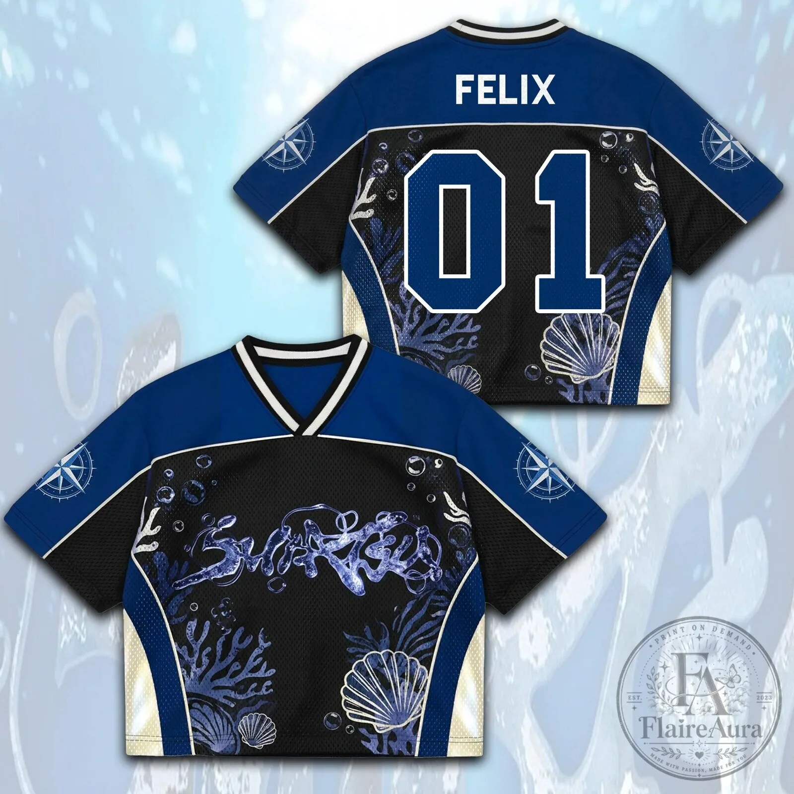 Stray Kids Deep Ocean Club Mesh Jersey for Stay Fandom 15 Stray Kids Deep Ocean Club Mesh Jersey for Stay Fandom