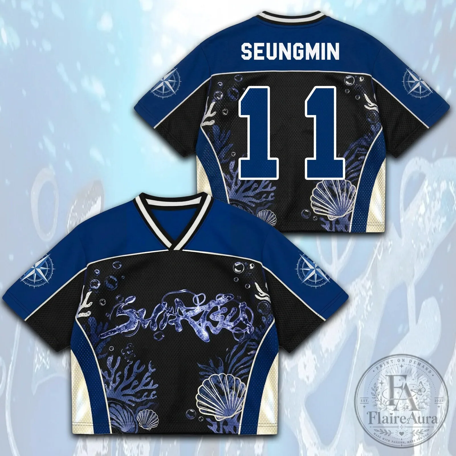 Stray Kids Deep Ocean Club Mesh Jersey for Stay Fandom 16 Stray Kids Deep Ocean Club Mesh Jersey for Stay Fandom