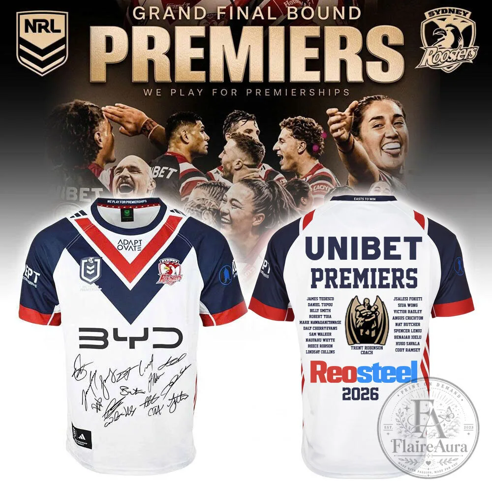 Sydney Roosters 2026 NRL Premiers Commemorative Away Rugby Jersey