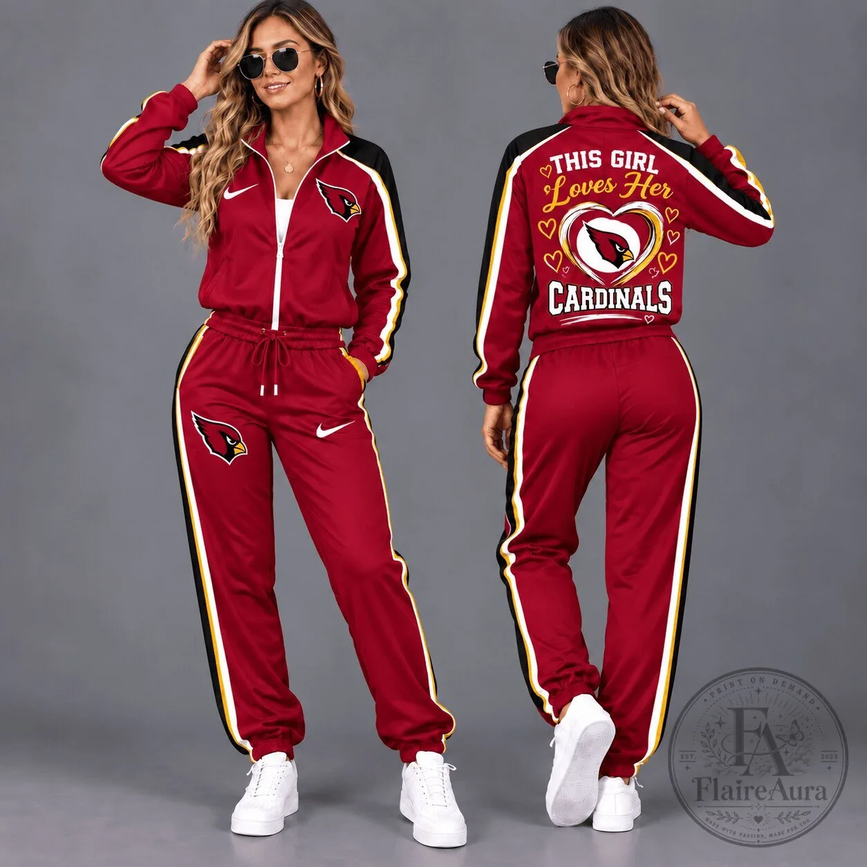 Arizona Cardinals This Girl Loves Her Cardinals Tracksuit Set
