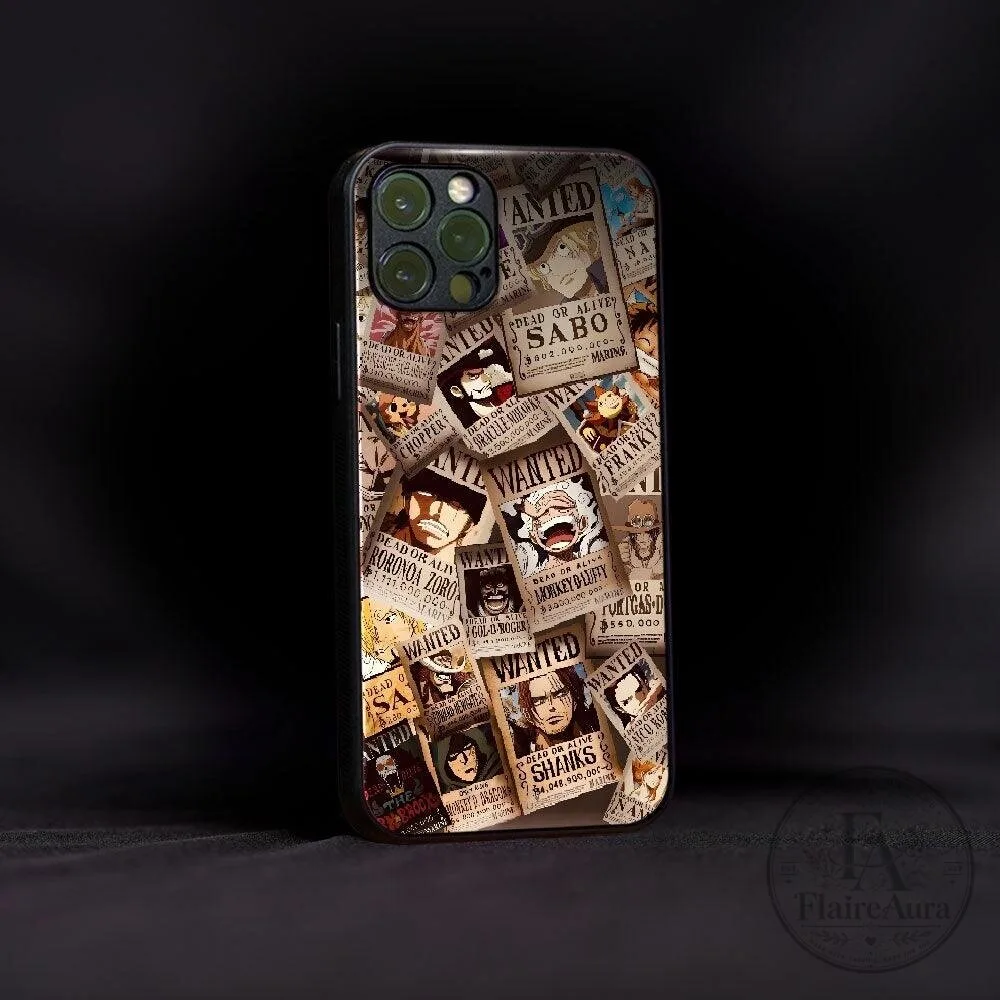 One Piece Wanted Posters Collage Design iPhone Case