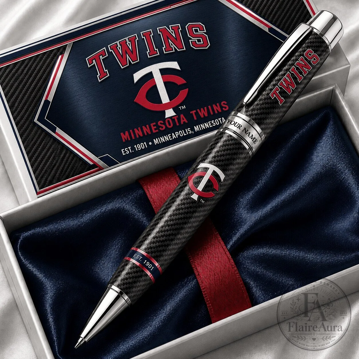 Minnesota Twins Personalized Ballpoint Pen, Custom Engraved MLB Collectible Gift