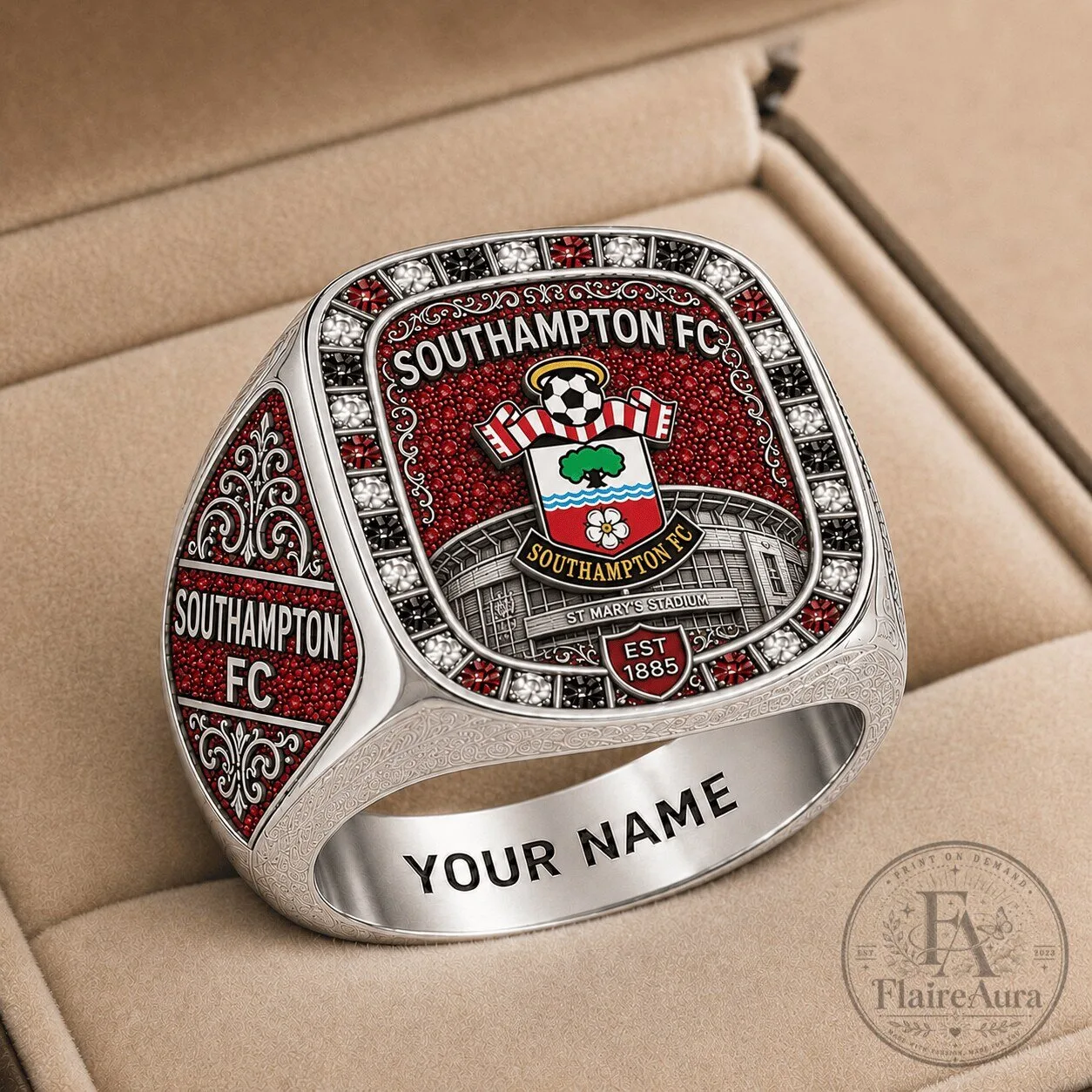Southampton Football Club Championship Custom Name Fan Ring