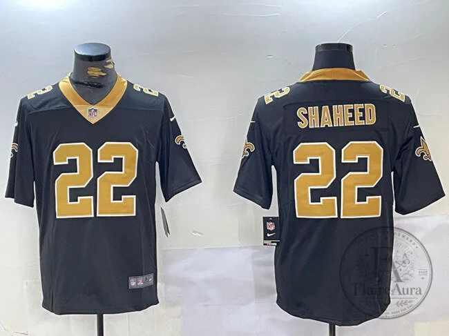 New Orleans Saints Rashid Shaheed Black Football Jersey