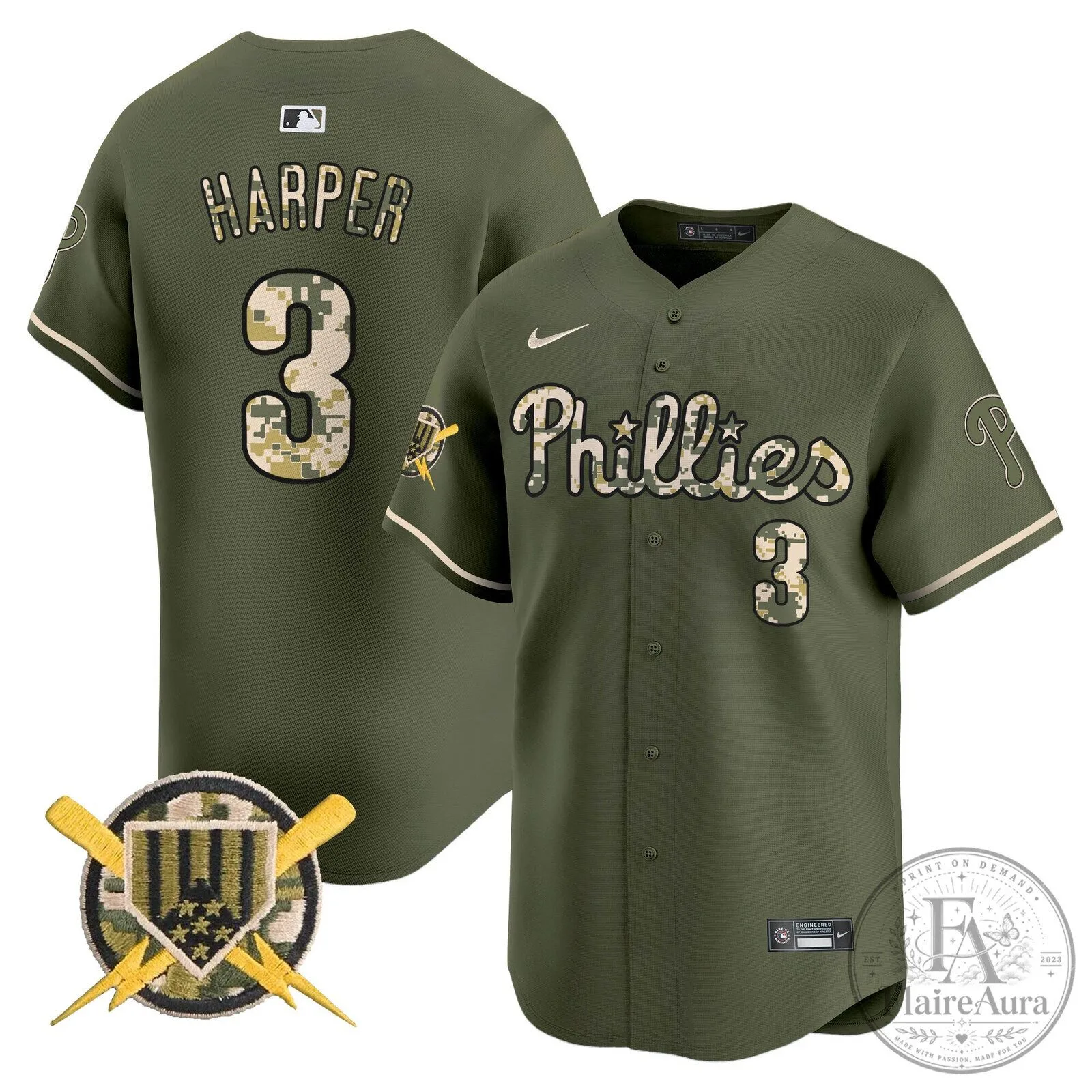 Philadelphia Phillies Bryce Harper Armed Forces Day Baseball Jersey