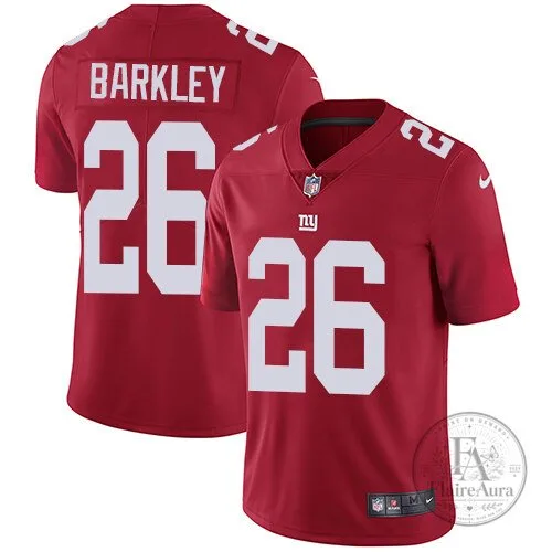 Stitched Football Jersey in Red for Saquon Barkley - New York Giants Alternate Edition